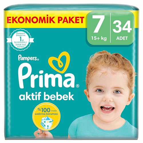Prima Bebek Bezi Aktif Bebek 7 Beden 34 Adet XX Large Fırsat Paketi