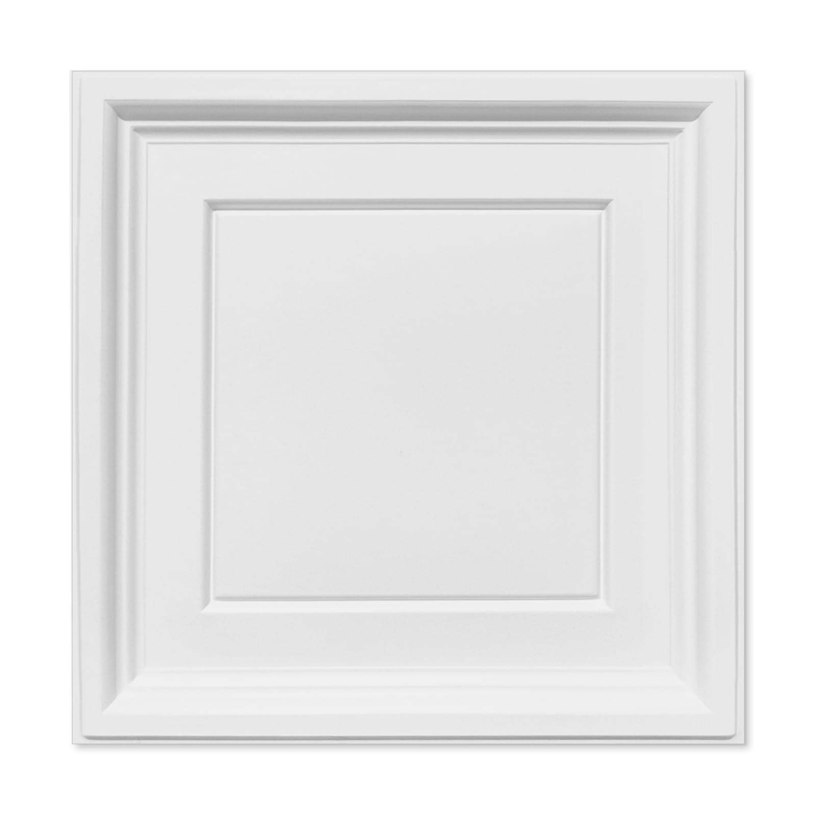 2ft x 2ft Drop Ceiling Tiles, White Icon Relief Ceiling Tiles 24 x 24in. Waterproof, Washable and Fire-Rated - Reusable - High-Grade PVC to Prevent Breakage Cover 48 Sq. Ft, Pack of 12 Tiles