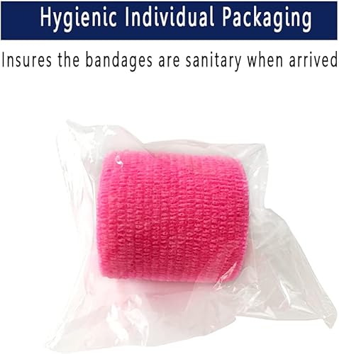 Miniatura 2 de MINGYUE - Paquete de 6 vendajes autoadhesivos de 2 x 5 yardas, cinta atlética, cinta deportiva, cinta para muñeca y tobillo, vendaje cohesivo para