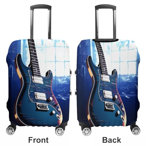 Blue Guitar Luggage Cover Travel Suitcase Covers for Luggage Elastic Carry on Luggage Covers for Suitcase Tsa Approved Washable Luggage Sleeve Protector Fits 18-32 Inch XL3