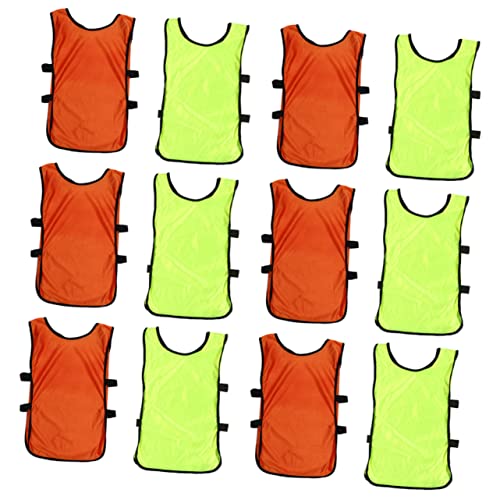 ibasenice 12Pcs Breathable Sports Vests for Team Games Washable Soccer Pinnies Vibrant Colors Lightweight Jerseys for Basketball Football Rugby and Outdoor Activities