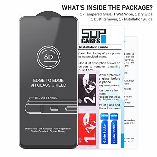 SupCares Military-Grade Gorilla Tempered Glass Screen Protector for Samsung Galaxy M33, M13, M13, A13, F13, Galaxy A23 and Galaxy F23 (6.6 Inch) With Installation Kit | Edge to Edge Coverage | Black 6 51KjnDRHs9L