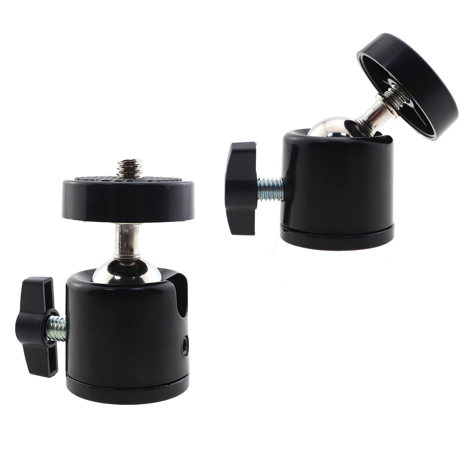 KKUANG 2PCS Mini 360 Degree Metal Ball Head Universal 1/4inch Swivel Ball Head Hot Shoe Universal Small Head for Camera Projector Flashlight Light