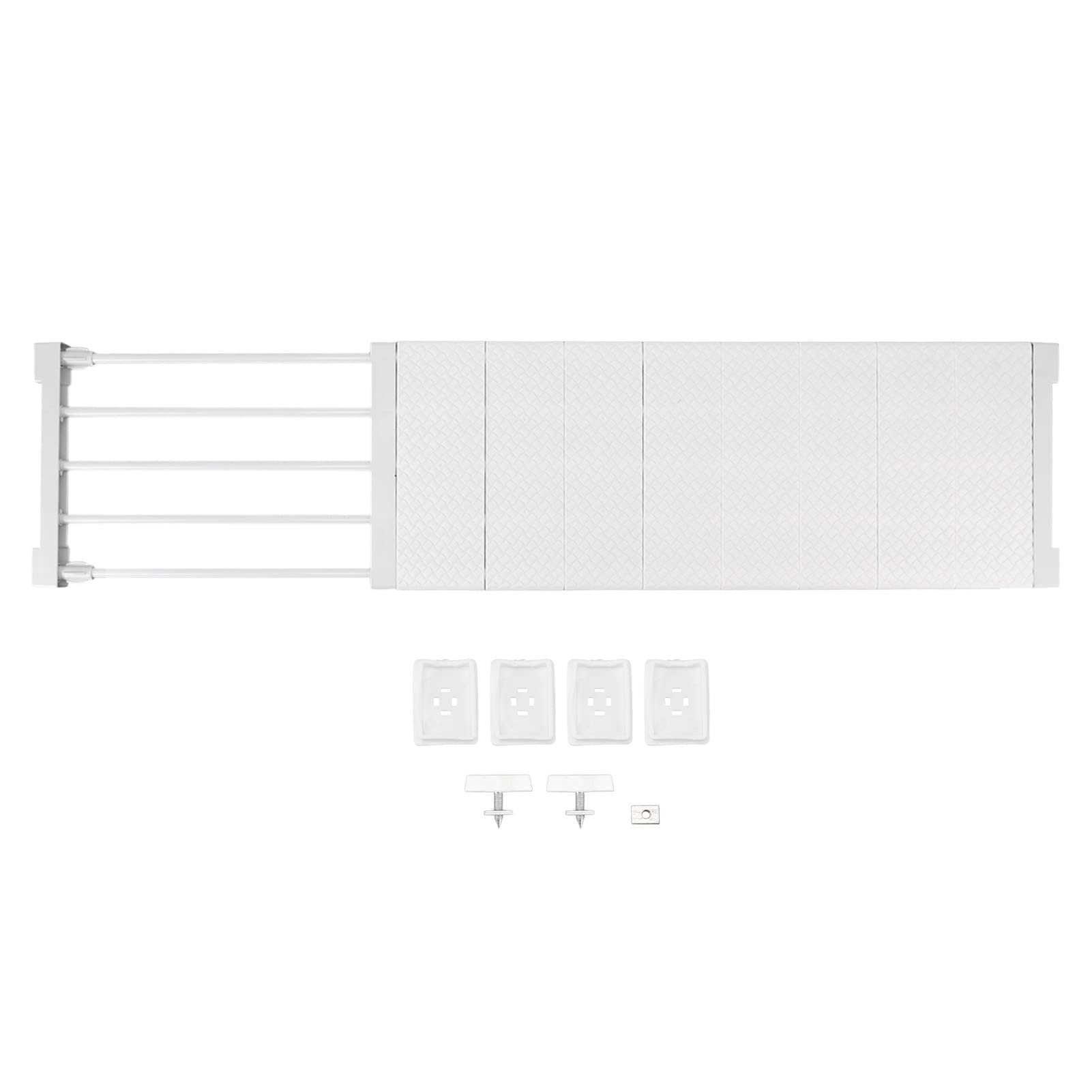 Estante de Tensión, Separador de Armario Ajustable Extensible de 24 Cm de Ancho Organizador de Guardarropa Separador de Estante de Almacenamiento(75‑120cm / 29.5‑47.2in Length)