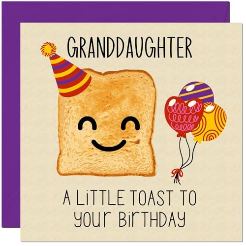 Granddaughter Birthday Card - A Little Birthday Toast - Funny Birthday Cards for Granddaughter