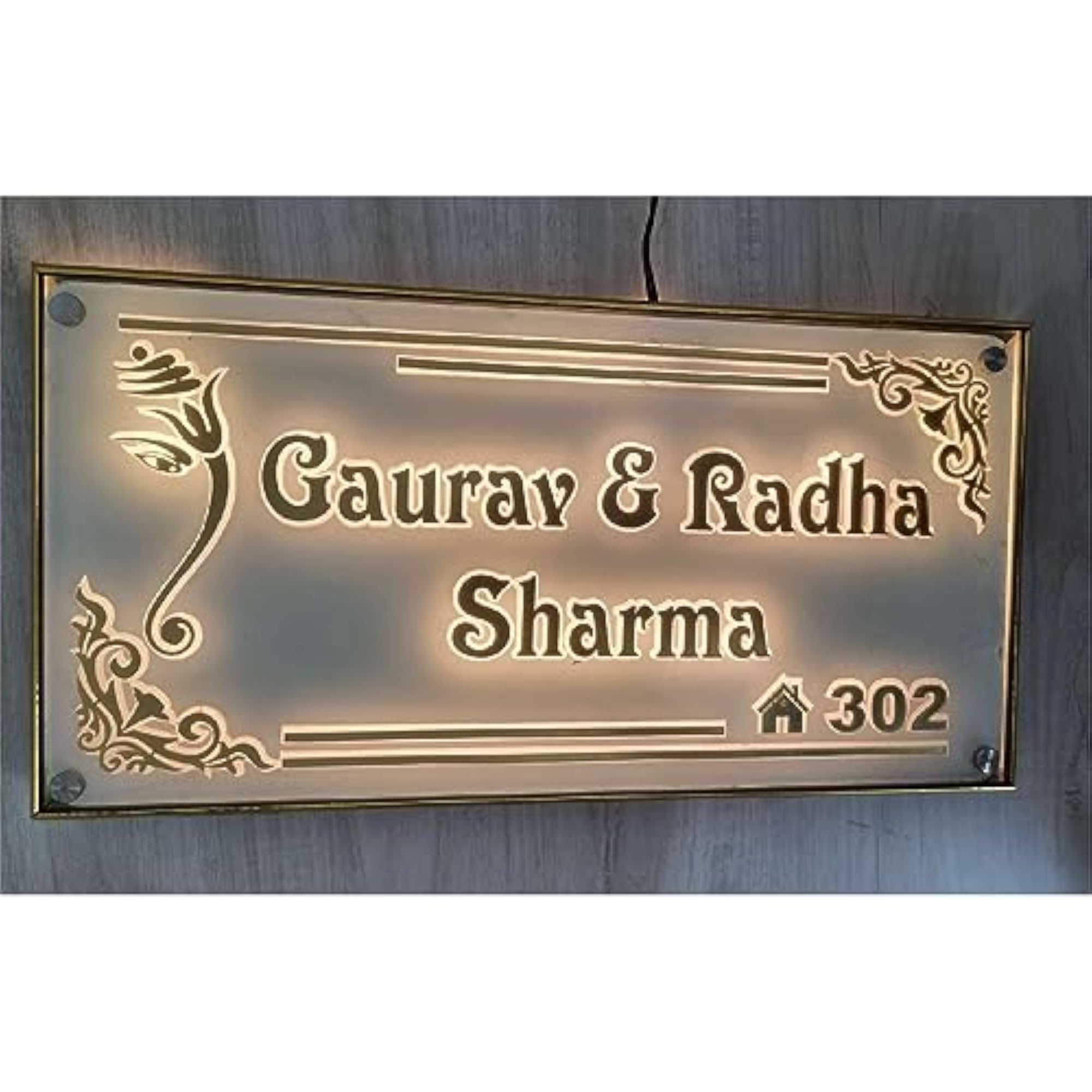 Customised Personalized LED Name Plate for Home Entrance