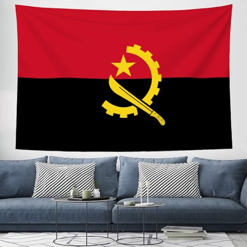Tapiz de tela decorativo para dormitorio con bandera angoleña retro