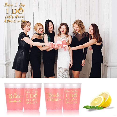 AniSqui 16 Stück Bachelorette Party Braut Tribe Cups, Gold Brautdusche Tassen mit 2 Brautbechern perfekt für Verlobungsfeier, Brautparty, Junggesellenabschied, Henna-Party, 450 ml
