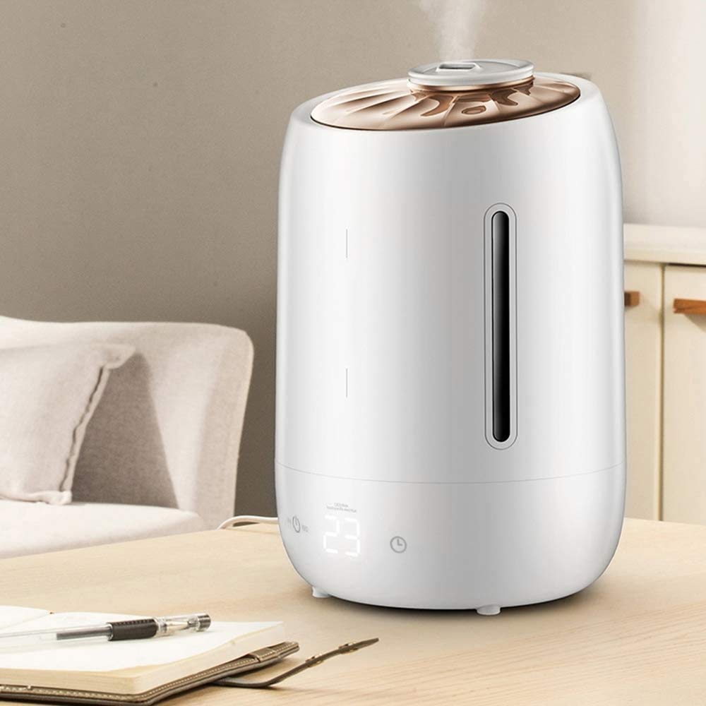 Humidificador de Vapor frío, humidificadores ultrasónicos para Dormitorio de bebés, humidificador Grande de 5 l, 3 Niveles de Niebla Ajustables, Apagado automátic(Blanco