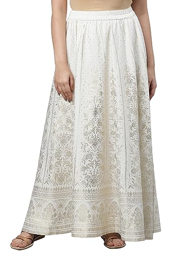 Image of Aurelia Women Polyester Printed Strechable Maxi Skirt | Ankle Length Skirt