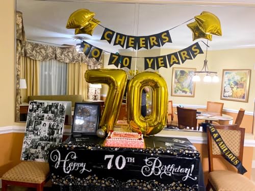 Image of 7 Balloon Numbers Birthday Decorations, 40In Gold Balloons for Men Women | Eye-catching Appearance, Perfect Decorative Centerpieces, Convenient Self-sealing Structure, Widely for Various Occasions