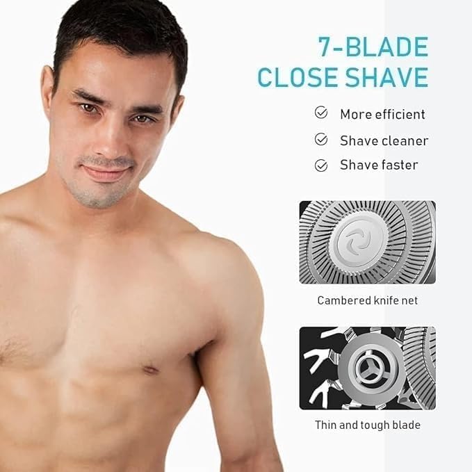 Rasoio elettrico per gli uomini, 5 in 1 Rasoio elettrico per gli uomini 7D Floating Cutter Head USB Ricaricabile Rotary Shaver Smart Multifunzionale Grooming Kit