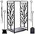 WILLOW WEAVE Firewood Rack Fire Log Holder Storage Set with 4 Tools Brush, Shovel, Poker, and Tongs, Easy to Use and Clean, Decorative Fireplace Wood Rack, Great Space Saver for Indoor/Outdoor