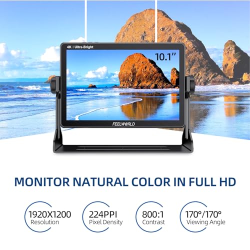 Image of FEELWORLD LUT11S 10.1 inch 2000nits 1920x1200 Resolution Ultra-Bright Touch Screen Camera Field Monitor 3G-SDI & 4K HDMI Input /Output Large Screen On-Camera Monitor for Directors /Photographers