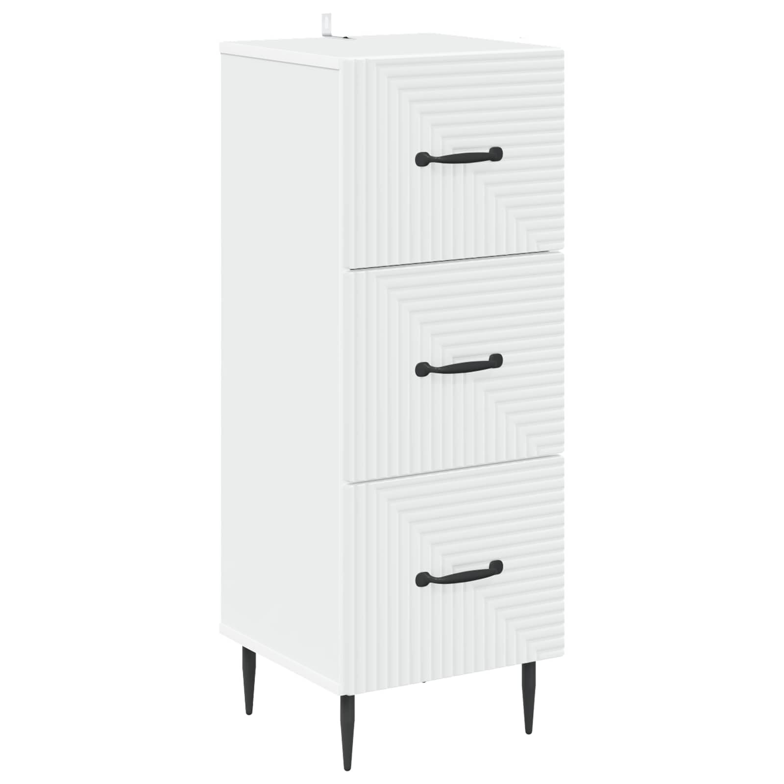 Armoire d'appoint moderne en bois avec 3 tiroirs coulissants pour optimiser les angles