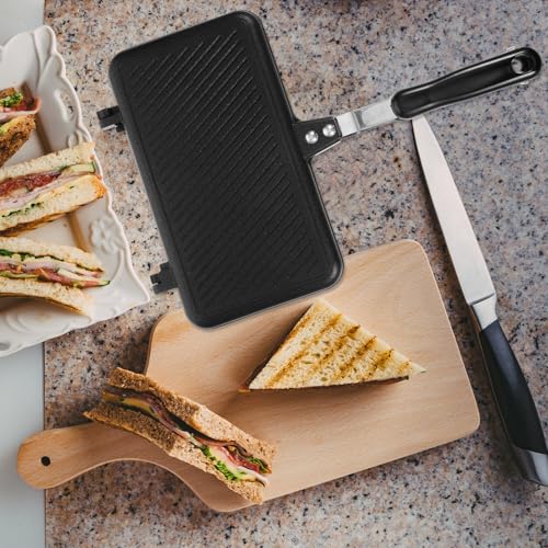 Poêle à sandwich en alliage d'aluminium stable pour toasts parfaits