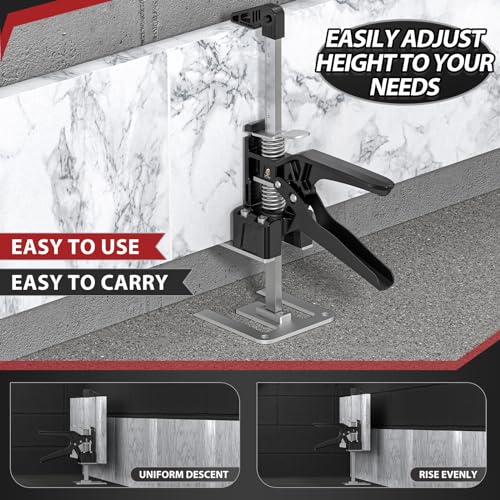 Image of XClifes Labor Saving Handle 2 Pack,15 In Construction Jack, Wall Tile Locator, Multi-Function Height Adjustment Lifting Device, Door Panel Lifting Cabinet Jack, Raised by 9.8 in, Dynamic Load 380 LB
