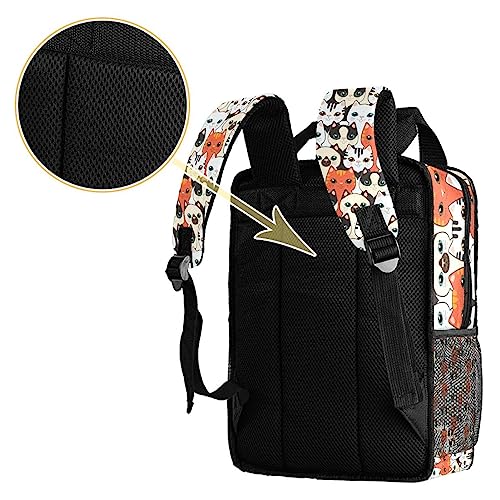 Sac à dos pour garçons chat de dessin animé compagnon joyeux multicolore