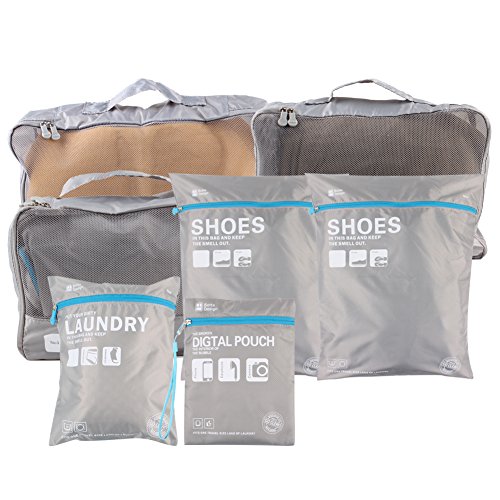 Preisvergleich Produktbild LeRan Reise Wesentliche Organizer Faltbare Gepäck Compression Taschen wasserdichte Koffer Verpackung Kubik Wäscheservice Schuhe Tasche (7 Sätze)