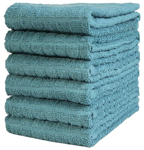 Image of Bumble Kitchen Towels (6 Pack) | 16 inch x 28 inch | 100% Cotton Kitchen Towels | 385 GSM | Soft, Highly Absorbent & Durable Dish Towels for Kitchen | Aqua