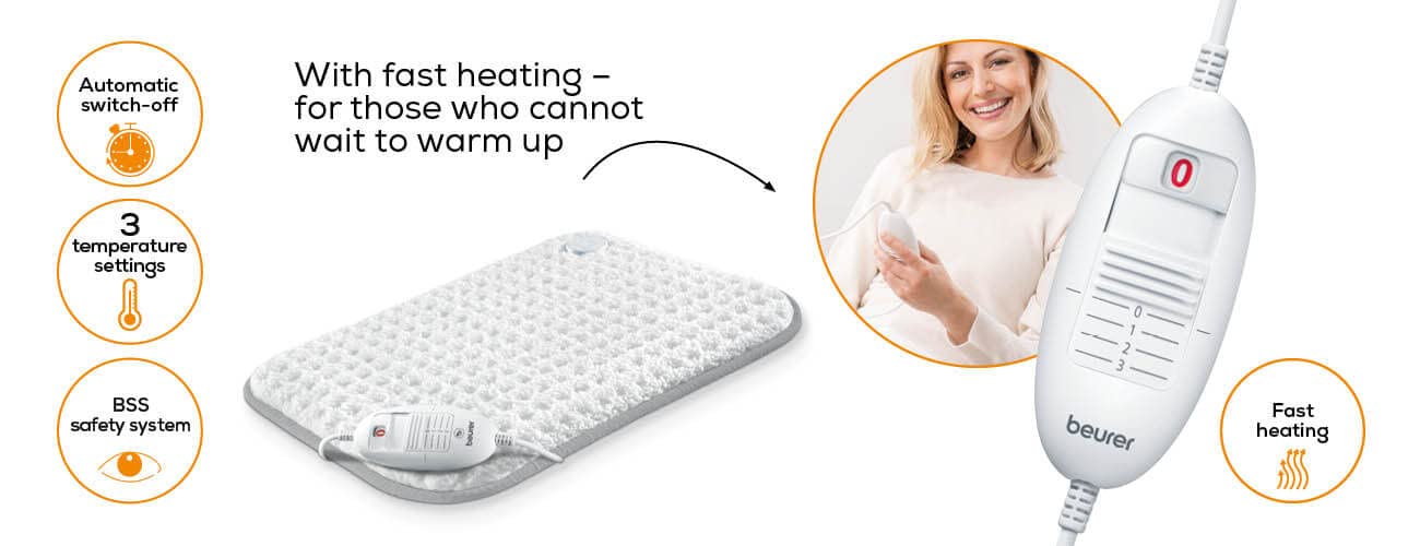 Beurer HK 42 Super Cosy Termoforo con Tre Livelli di Temperatura Selezionabili, spegnimento automatico di sicurezza dopo 90 min, lavabile in lavatrice a 30°