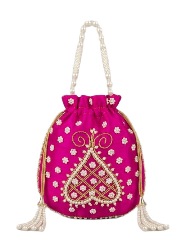 Moti Work potliPotali Bag for Wedding Party & Festive Use | Bridal Return Gift Potli Handbag-D_73-image-1