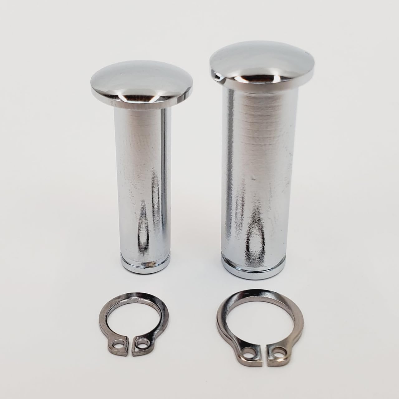 Billet Proof Designs Chrome Clutch & Brake Lever Pivot Pins with Stainless Snap Rings for 2018+ Harley M8 Softail Slim/Low Rider/Sport Glide/Heritage Classic/Fat Bob/Boy/Standard/Breakout/Street Bob