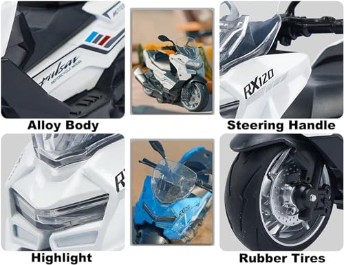 Image of Police Motorcycle Toy - Pull Back Motorcycle Toys, Tiny Gift with Music Lighting, Latte Motorcycles Toy for Kids Boys Age 3-8 Year Old [Multicolor] (PALSAR RX120-Multicolor)