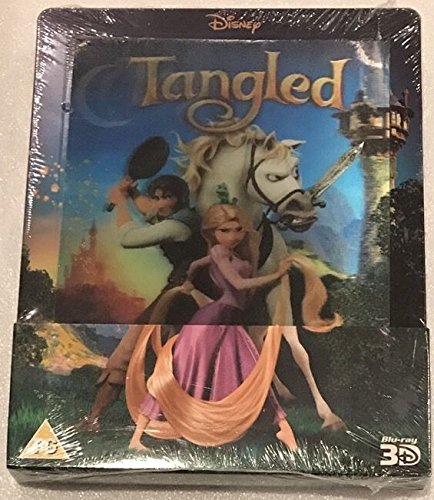 "Tangled" STEELBOOK: [Lenticular / Embossed] Blu-ray 3D + Blu-ray 2D (Region-Free)