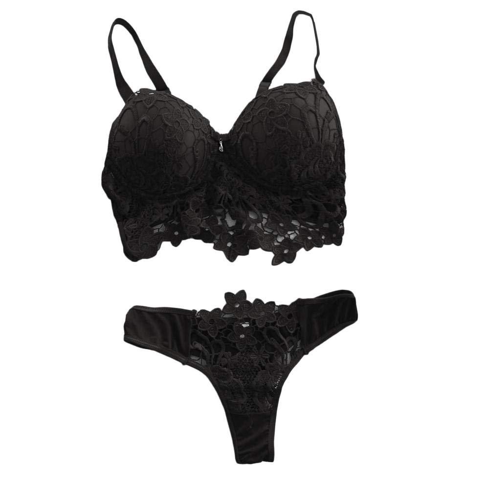 Set Perizoma in Pizzo Ricamato da Donna Intimo Sexy
