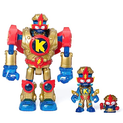 SUPERTHINGS Superbot Kazoom Power Golden Armor – Robot Kazoom Power articulado con Armadura Dorada y Accesorios de Combate. Incluye 1 Kazoom Kid y 1 SuperThing héroe exclusivos