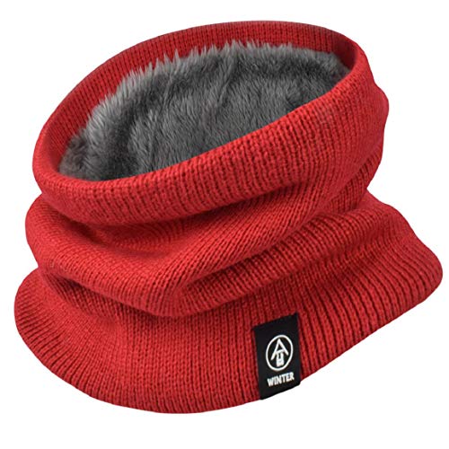 Yuson Girl Schlauchschal Damen Herren Winter Halsschlauch Dick Fleece Halswärmer Fleece Loop Schal Unisex Innenfutter Neckwarmer Multifunktionstuch Strickschal für...