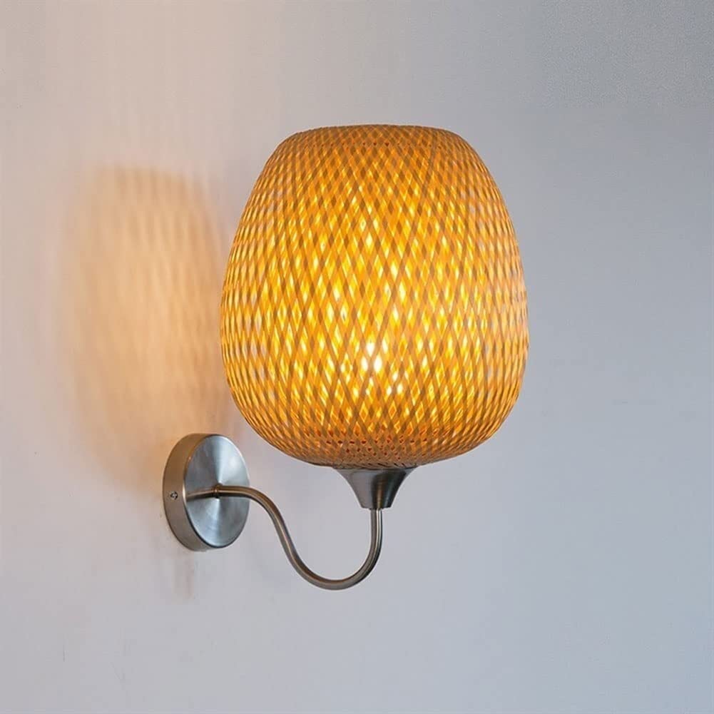 SEMANHUA Japanese Aesthetic Gooseneck Wall Sconce - Vintage Chrome Iron Light Fixture for Living Room, Hallway & Bedroom