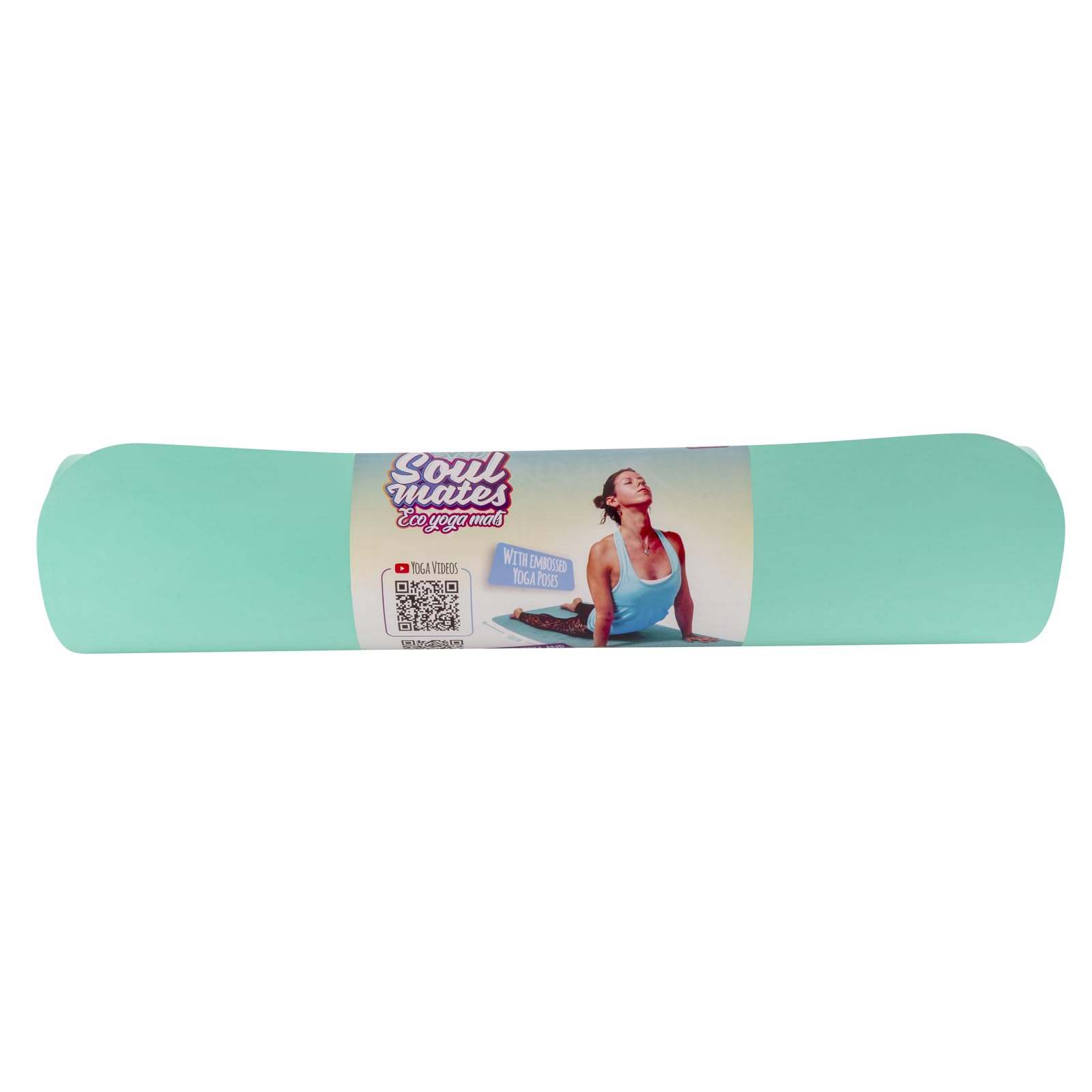 Tappetino leggero per yoga e pilates Soul Mates per adulti, antiscivolo, in TPE ecologico, pieghevole, per ginnastica, fitness ed esercizi, palestra e casa (spessore 6 cm e peso 350 g), colour verde