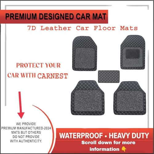 Image of FAM Enterprises Car Foot Mats Universal Non-Slip 7D Leather Car Floor Mats Compatible for Mahindra XEV 9S | Waterproof & Washable | Standard Size | Color - Black