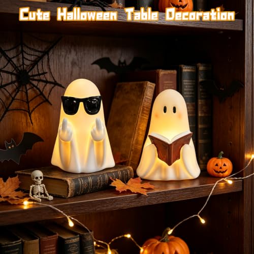 Image of Eldnacele Halloween Ghost Flameless Candles Battery Operated with 6H Timer