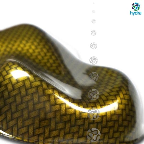 Hydro Dipping Film Feuille Hydrographie Water Transfer Printing Activateur Kit Activator Hydrographics chrome-carbone jaune Largueur: 100cm. Longuer: 200cm (HCC-001)