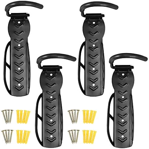 Voilamart 4PCS Bike Wall Mounted Bike Rack Space Saving Bicycle Wall Hanger Vertical Bike Storage Stand for Indoor Garage Warehouse Black(Max Load 66lb) Cover
