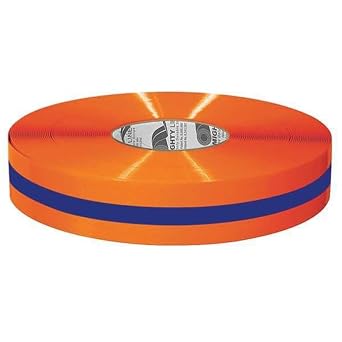 Mighty Line 2ROBCTR Floor Tape with Blue Center 2-Inch by 100-Feet, Orange