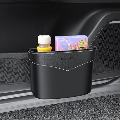 Image of Car Trash Can Mini Trash Bin Garbage Organizer with Plastic Trash Bag Automotive Small Garbage Bin for Home Office Auto Vehicle Car Door Front Back Seat Storage Accessories (clip on trash can)