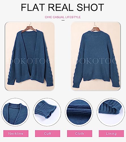 Dokotoo Womens 2023 Winter Fall Casual Open Front Knit Long Cardigans Sweaters Coats4