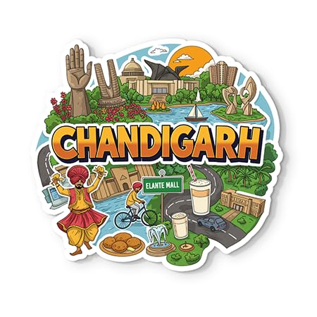 Gifteeng Chandigarh Fridge Magnet - Glossy Print, 4mm Thick, Stylish Magnet for Fridge, Wardrobe & Metal Surfaces