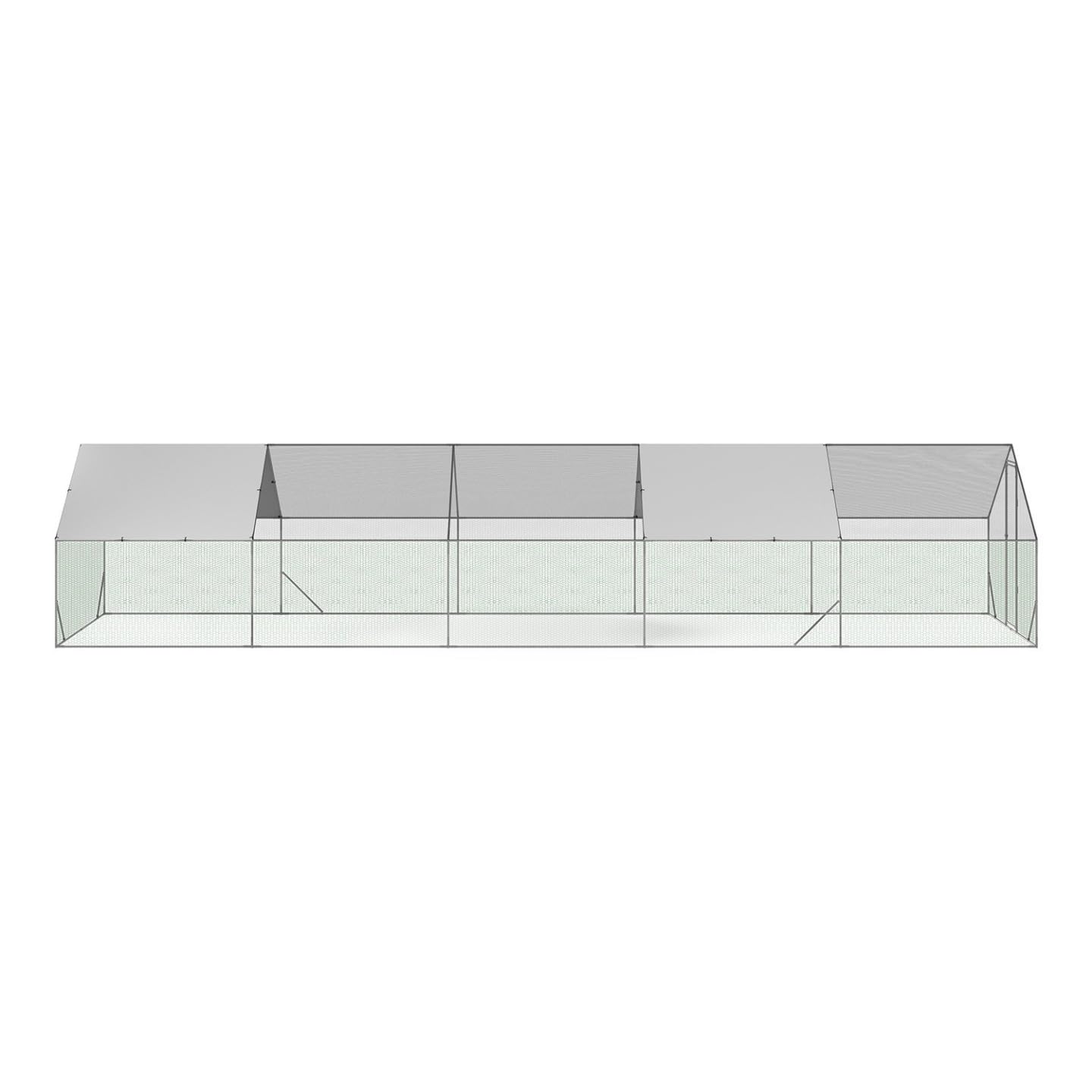 IDMarket - Enclos poulailler 30m² Parc grillagé 10 x 3 M Acier galvanisé