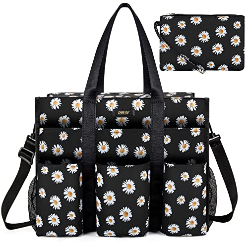 Image of IBFUN Utility Tote Bag with 24 Pockets, Large Teacher Tote for Women with Laptop Compartment, Travel Tote Bag with Zip Top