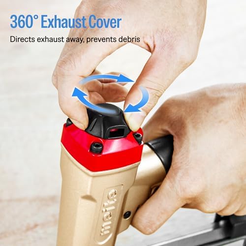 Bild 4 - meite MP635B 23-Gauge Stiftnagler mit 10.000 Stück 25 mm Stiftnägel, kompakte pneumatische Pin-Nagler für kopflose Stifte (0,63 mm Drahtdurchmesser, 12–35 mm Länge), ideal für feine Leisten & Handwerk