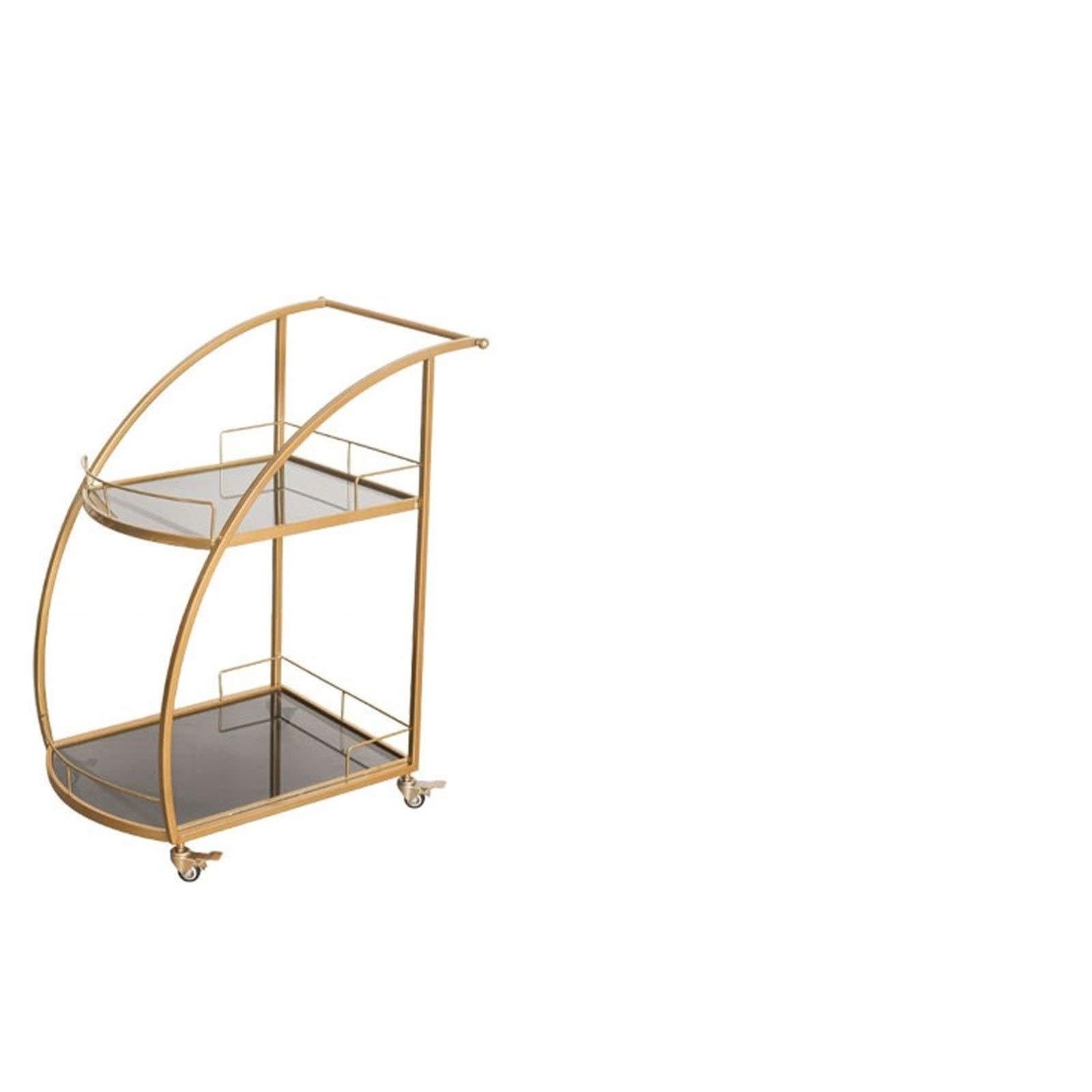 Carrello Bar Carrello di Servizio Tavolo Cucina Carrello per Vino Carrello con Ruote con Serratura per Hostess Domestici Carrelli per Catering, 89 X 62,5 X 56,5 cm, Metallo e Marmo