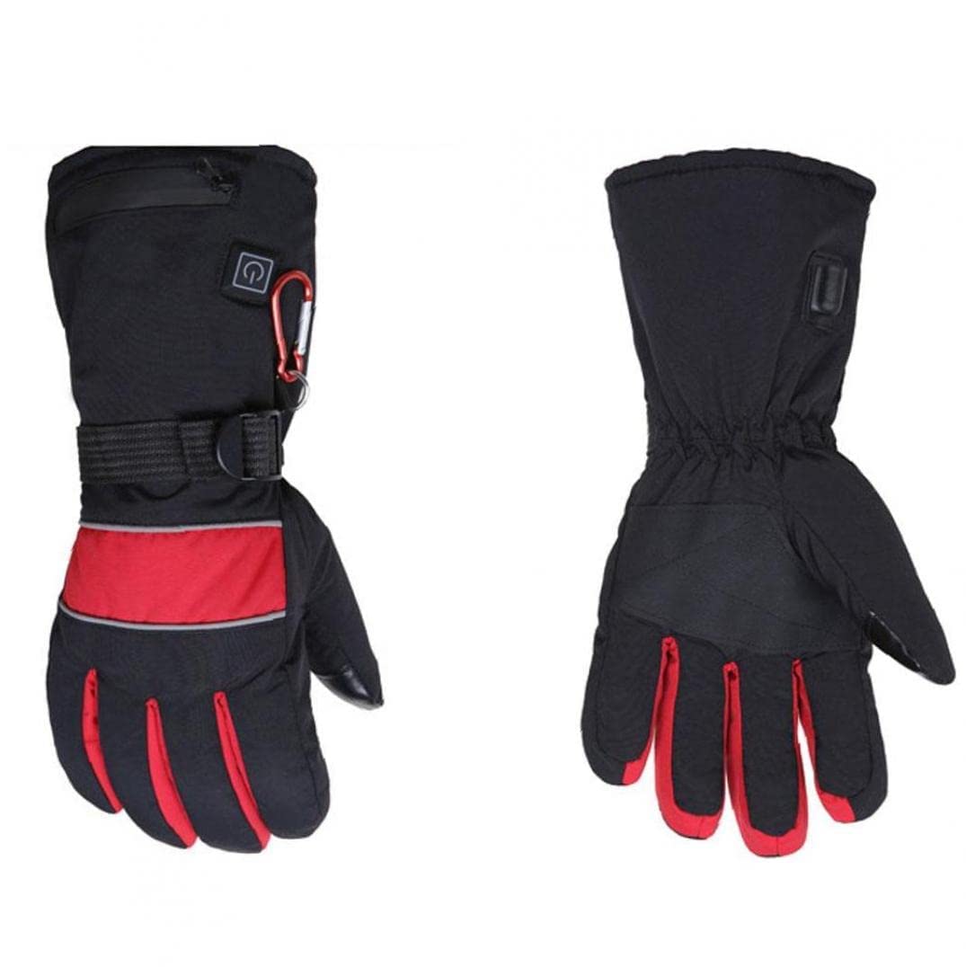 CHEWYNP Guanti da Sci riscaldati Guanti riscaldati Caldi Guanti Touch Screen Ricaricabili con Dita Intere con Caricabatterie Batteria per Sci Invernale Pattinaggio Neve Campeggio Escursion
