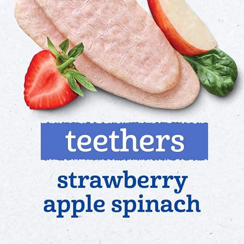 gerber teethers strawberry apple spinach gentle teething wafers baby teething snacks 6pk