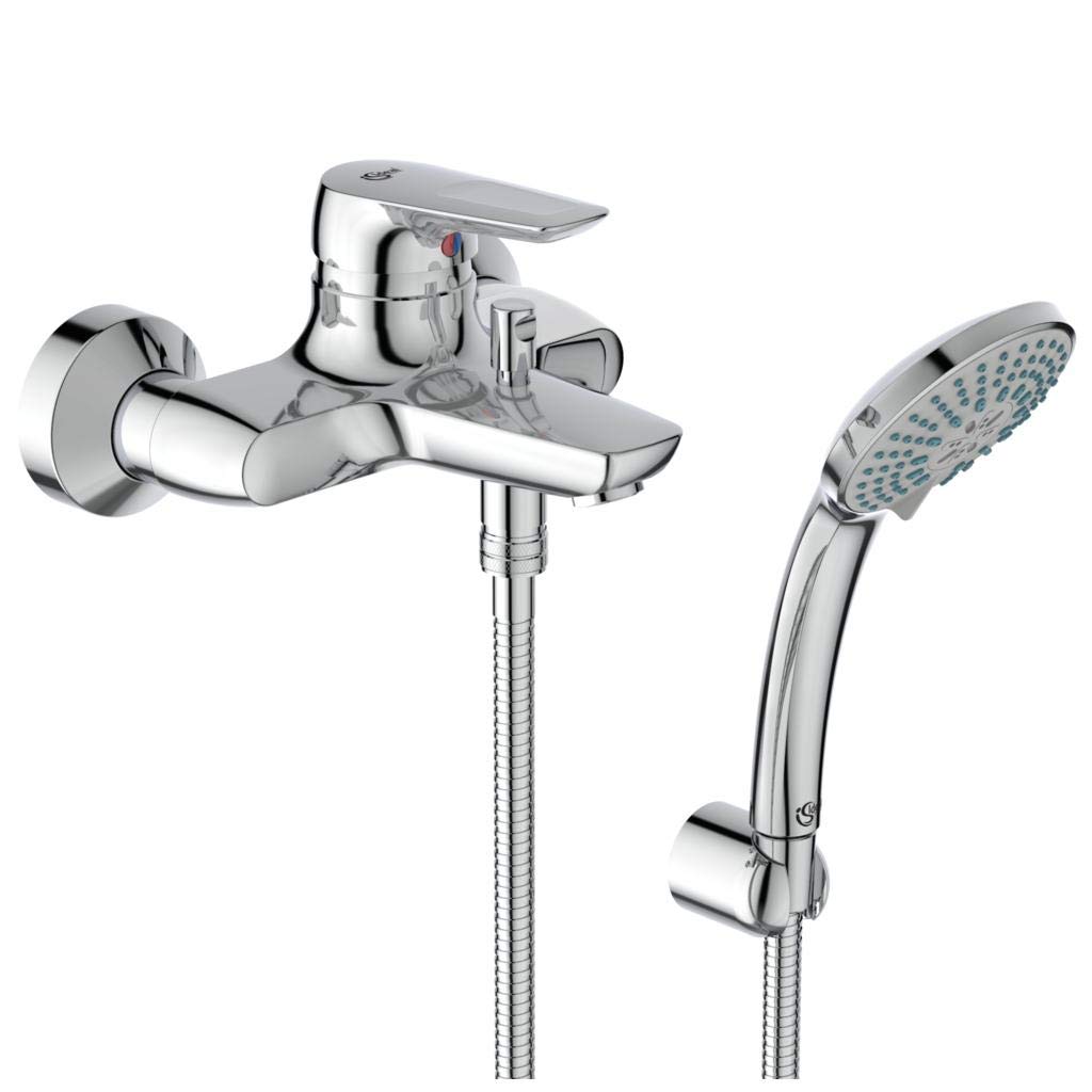 Ideal Standard B9491AA Ceramix Blue Miscelatore esterno vasca/doccia, con accessori, cromato