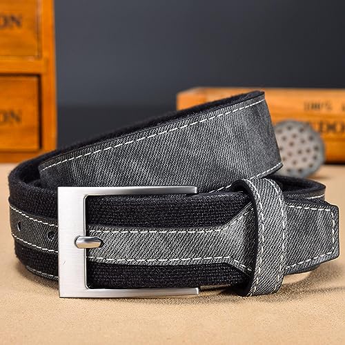 Canvas Alloy Pin Buckle Casual Stitching Braided Belt for Men's Wear-resistant All-match2